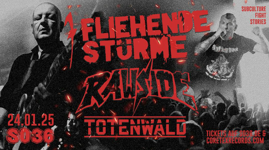 Tickets FLIEHENDE STÜRME & RAWSIDE & TOTENWALD, Präsentiert von Subculture Fight Stories in Berlin